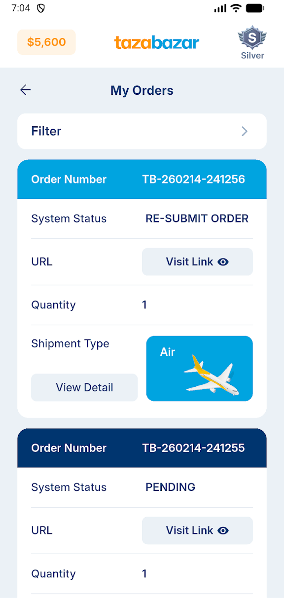 My orders